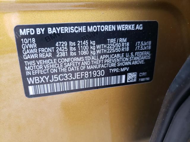 Photo 9 VIN: WBXYJ5C33JEF81930 - BMW X2 XDRIVE2 