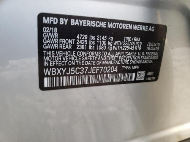 Photo 9 VIN: WBXYJ5C37JEF70204 - BMW X2 XDRIVE2 