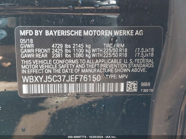 Photo 8 VIN: WBXYJ5C37JEF76150 - BMW X2 