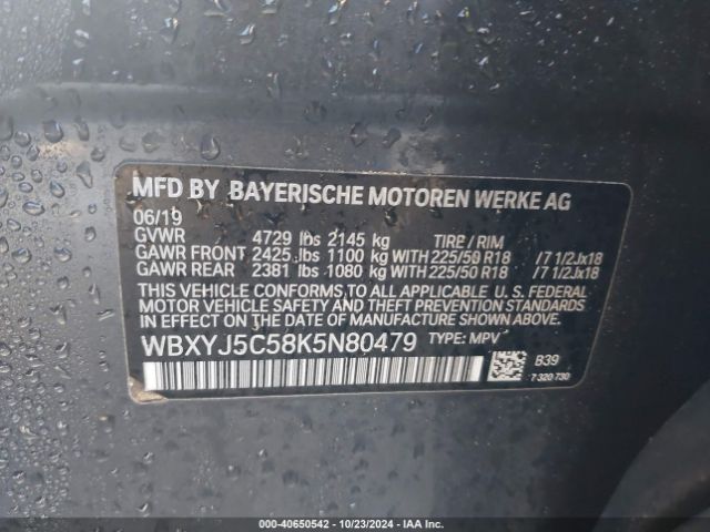 Photo 8 VIN: WBXYJ5C58K5N80479 - BMW X2 