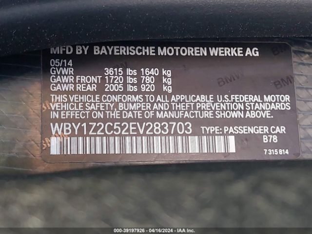 Photo 8 VIN: WBY1Z2C52EV283703 - BMW I3 