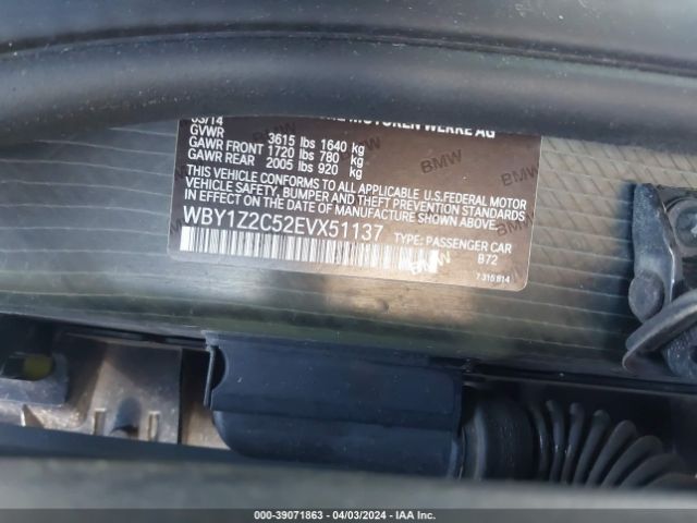 Photo 8 VIN: WBY1Z2C52EVX51137 - BMW I3 