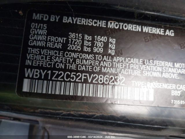 Photo 8 VIN: WBY1Z2C52FV286232 - BMW I3 