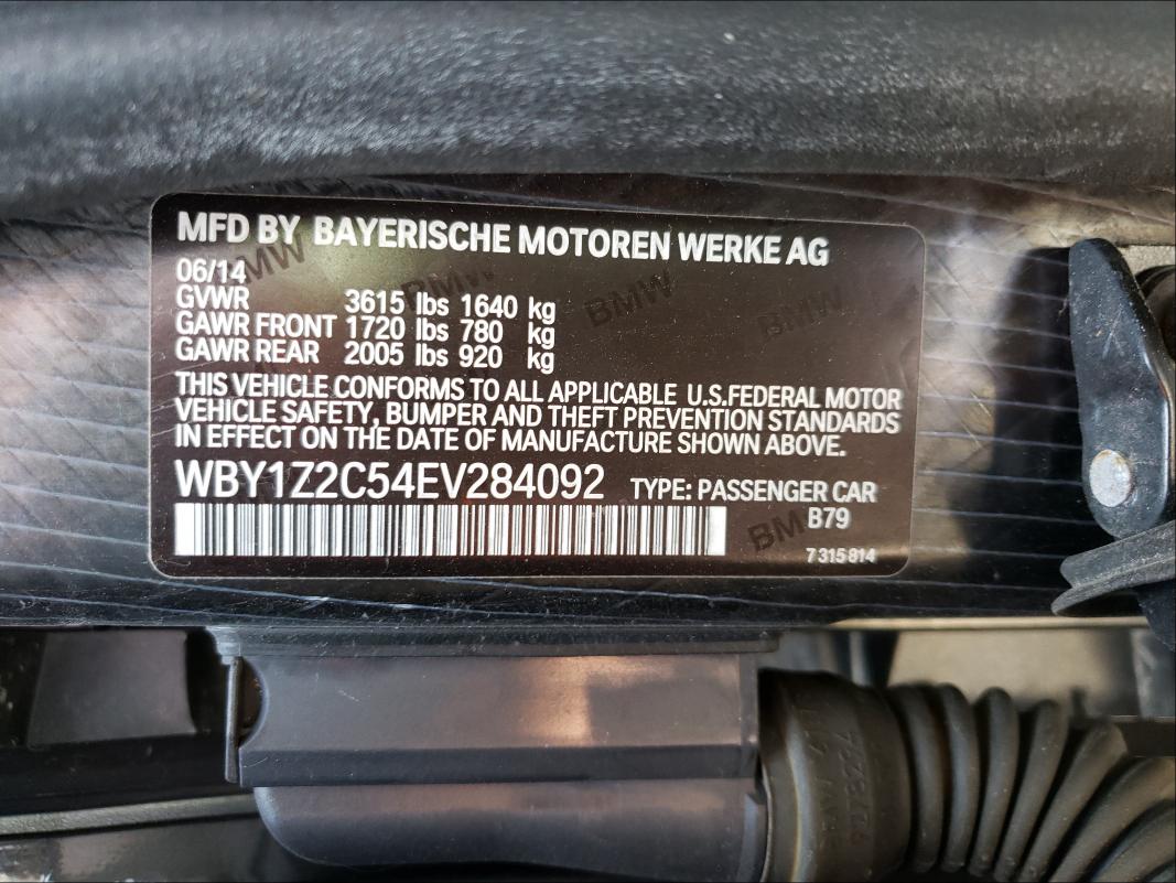 Photo 9 VIN: WBY1Z2C54EV284092 - BMW I3 BEV 