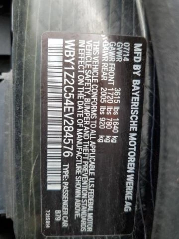 Photo 11 VIN: WBY1Z2C54EV284576 - BMW I3 BEV 