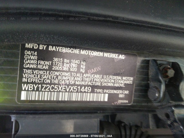 Photo 8 VIN: WBY1Z2C5XEVX51449 - BMW I3 