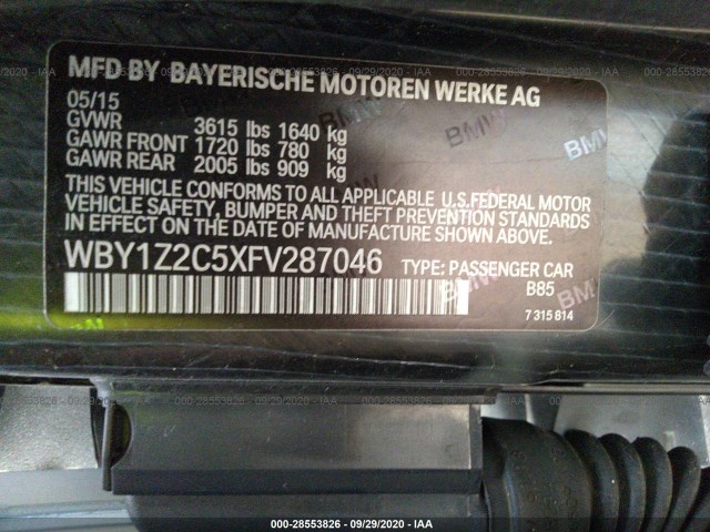 Photo 8 VIN: WBY1Z2C5XFV287046 - BMW I3 