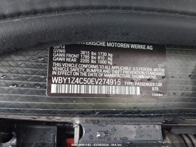 Photo 8 VIN: WBY1Z4C50EV274915 - BMW I3 