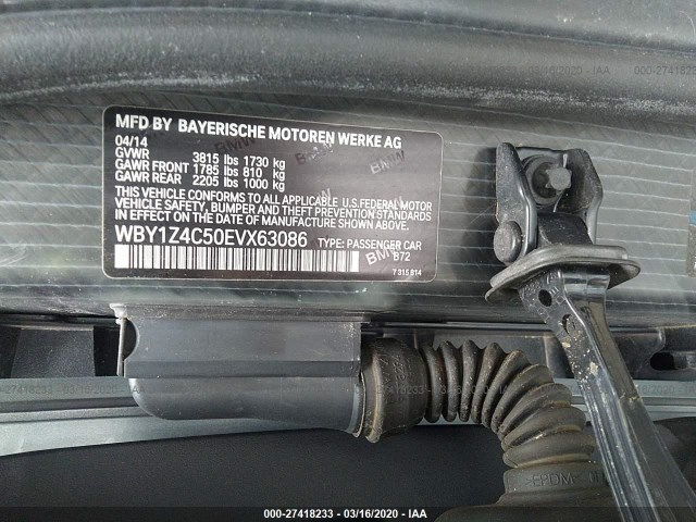 Photo 8 VIN: WBY1Z4C50EVX63086 - BMW I3 