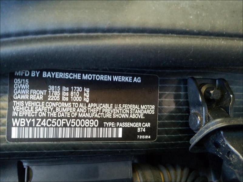 Photo 9 VIN: WBY1Z4C50FV500890 - BMW I3 