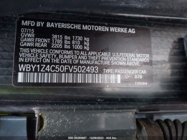 Photo 8 VIN: WBY1Z4C50FV502493 - BMW I3 