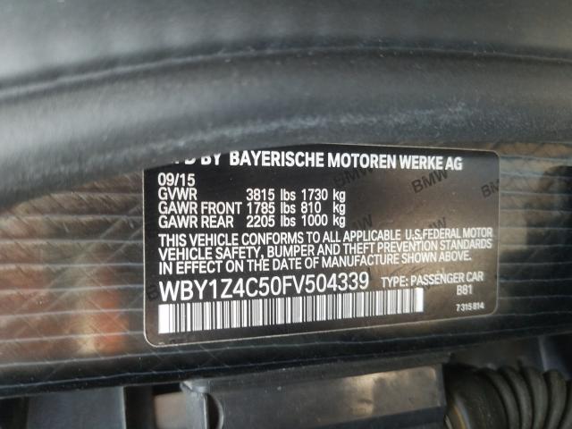 Photo 9 VIN: WBY1Z4C50FV504339 - BMW I3 REX 