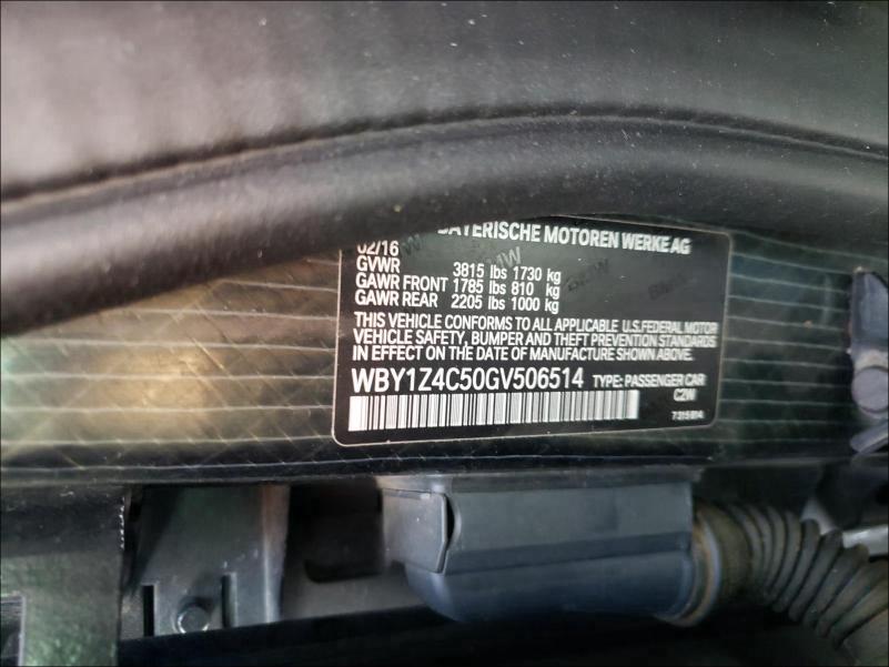 Photo 9 VIN: WBY1Z4C50GV506514 - BMW I3 REX 