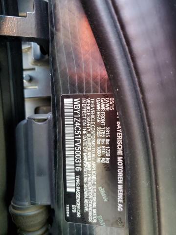 Photo 11 VIN: WBY1Z4C51FV500316 - BMW I3 REX 