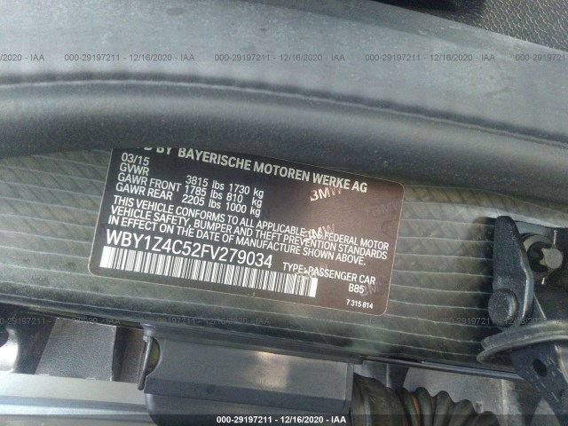 Photo 8 VIN: WBY1Z4C52FV279034 - BMW I3 