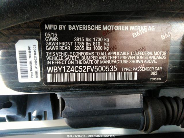 Photo 8 VIN: WBY1Z4C52FV500535 - BMW I3 