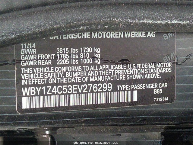 Photo 8 VIN: WBY1Z4C53EV276299 - BMW I3 