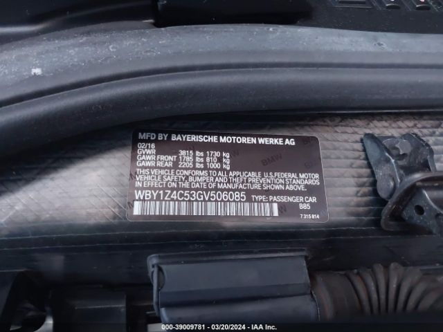 Photo 8 VIN: WBY1Z4C53GV506085 - BMW I3 