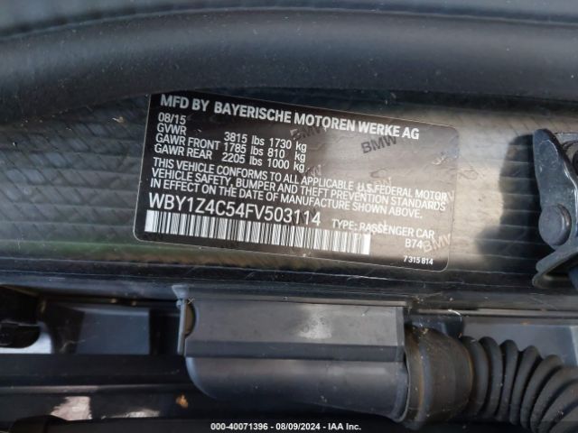 Photo 8 VIN: WBY1Z4C54FV503114 - BMW I3 