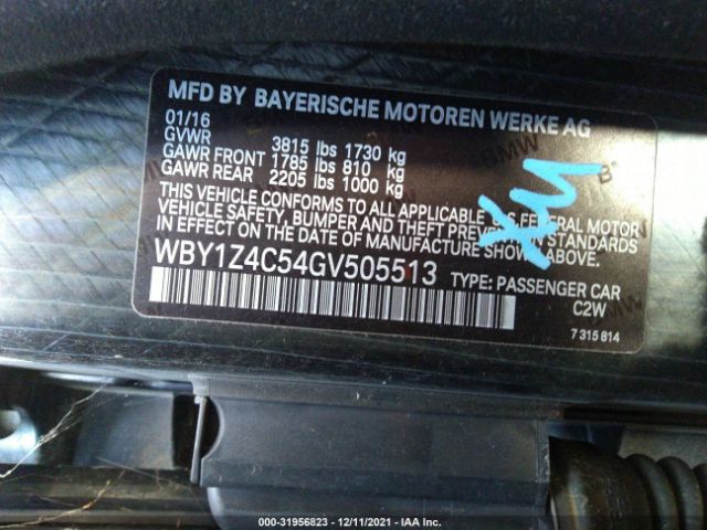 Photo 8 VIN: WBY1Z4C54GV505513 - BMW I3 