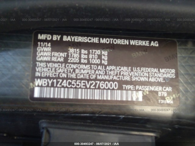 Photo 8 VIN: WBY1Z4C55EV276000 - BMW I3 