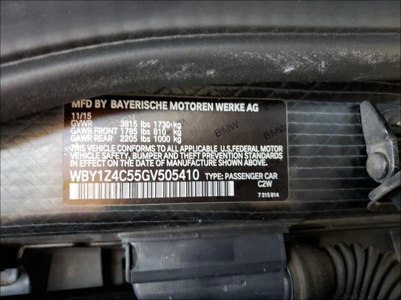 Photo 9 VIN: WBY1Z4C55GV505410 - BMW I3 REX 