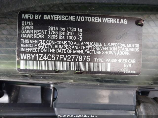 Photo 8 VIN: WBY1Z4C57FV277876 - BMW I3 