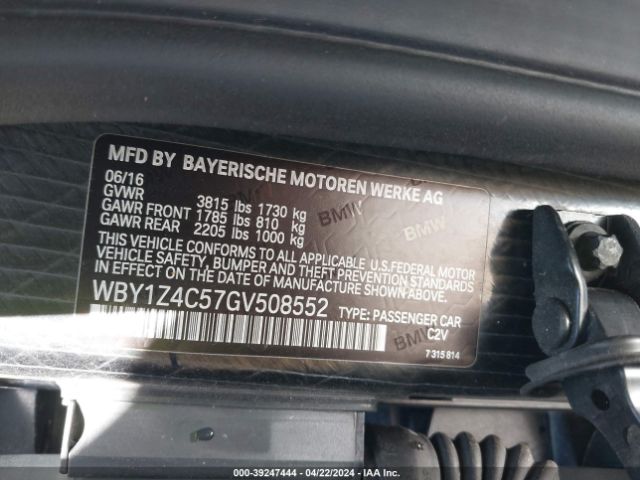 Photo 8 VIN: WBY1Z4C57GV508552 - BMW I3 