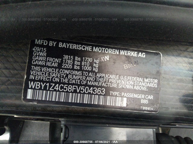 Photo 8 VIN: WBY1Z4C58FV504363 - BMW I3 