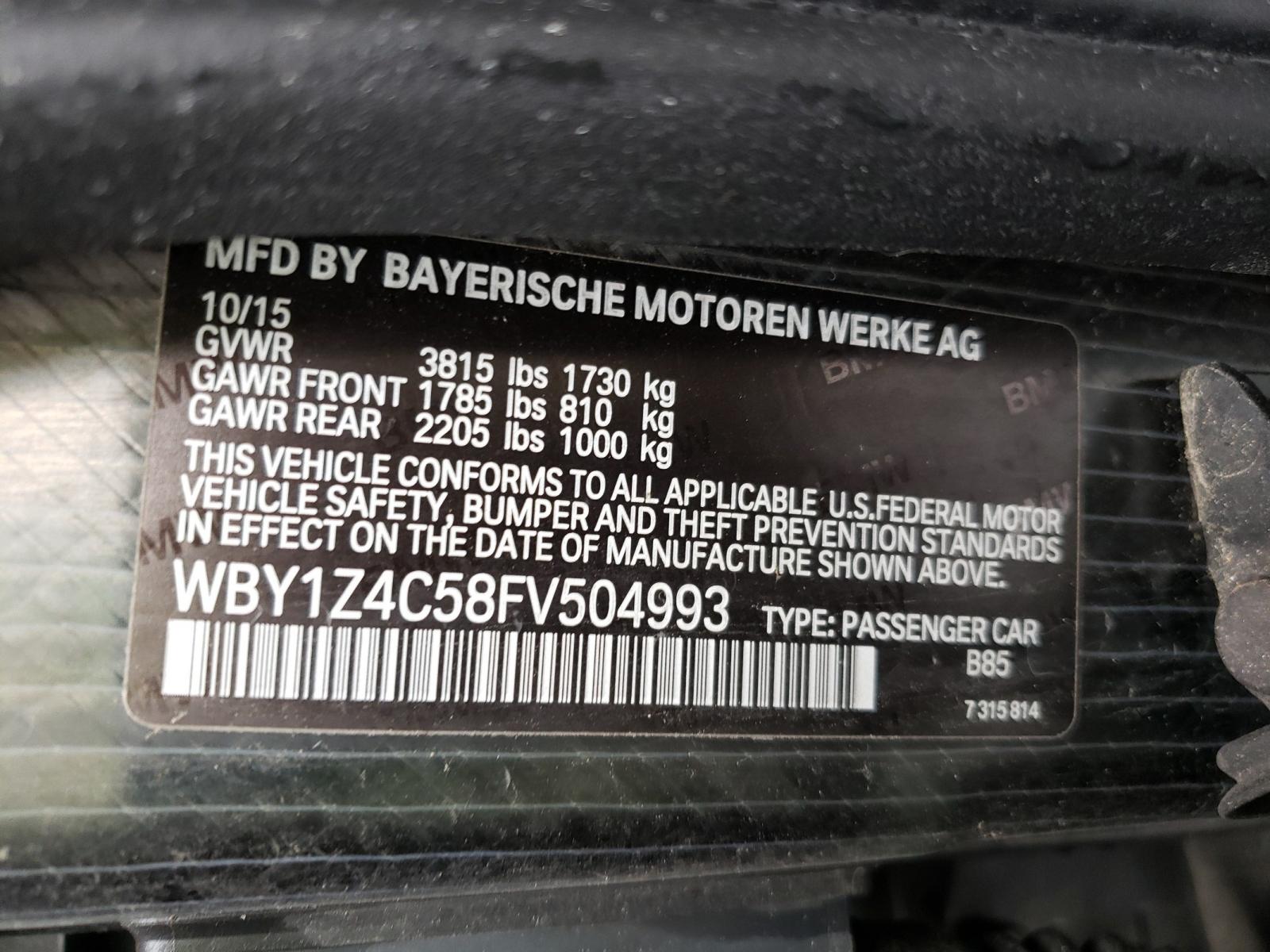 Photo 9 VIN: WBY1Z4C58FV504993 - BMW I3 REX 