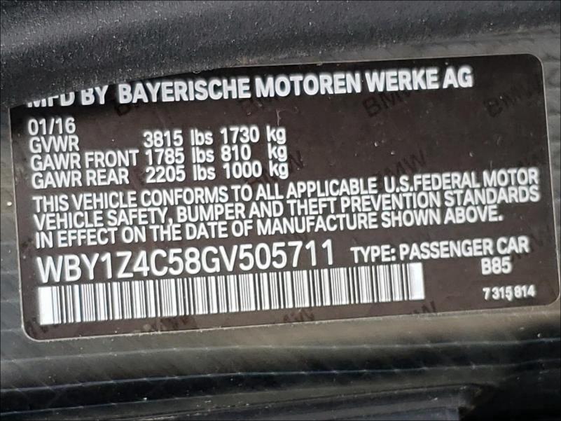 Photo 9 VIN: WBY1Z4C58GV505711 - BMW I3 REX 