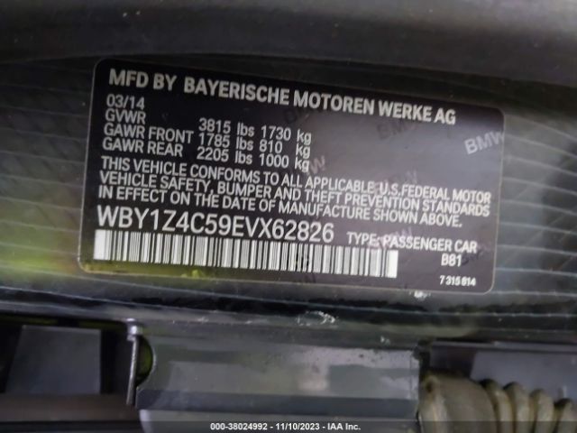 Photo 8 VIN: WBY1Z4C59EVX62826 - BMW I3 