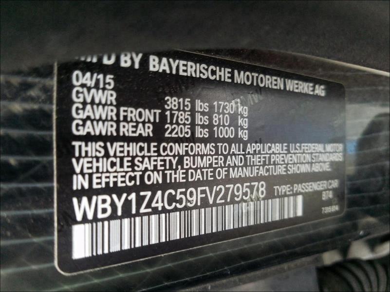 Photo 9 VIN: WBY1Z4C59FV279578 - BMW I3 REX 