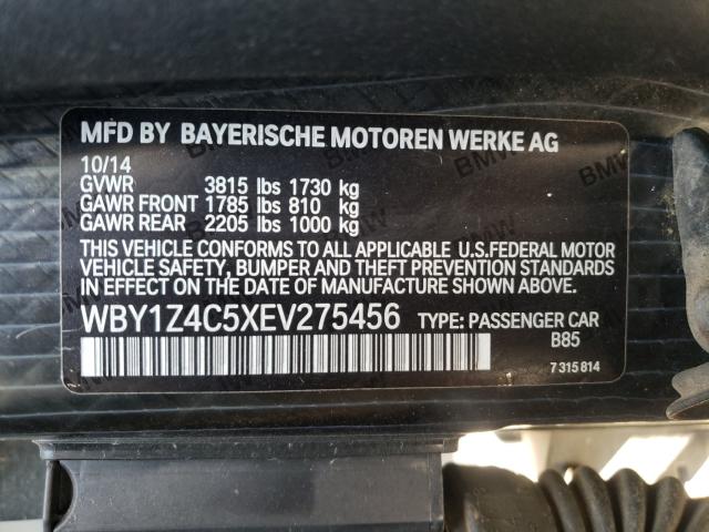 Photo 9 VIN: WBY1Z4C5XEV275456 - BMW I3 REX 