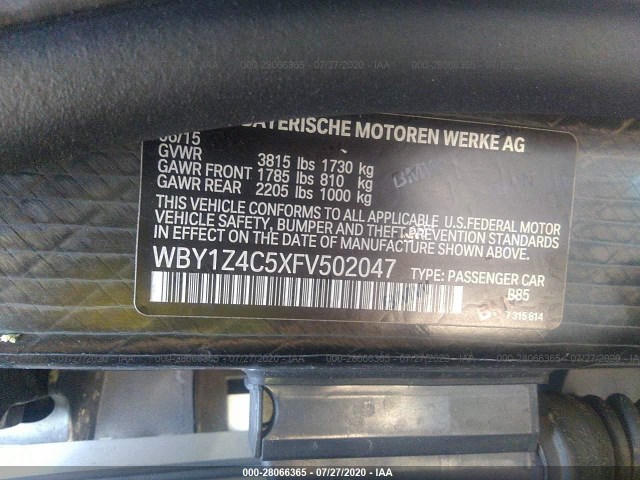 Photo 8 VIN: WBY1Z4C5XFV502047 - BMW I3 