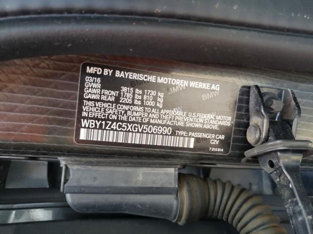 Photo 9 VIN: WBY1Z4C5XGV506990 - BMW I3 REX 