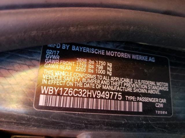 Photo 9 VIN: WBY1Z6C32HV949775 - BMW I3 BEV 