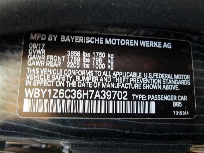 Photo 9 VIN: WBY1Z6C36H7A39702 - BMW I3 