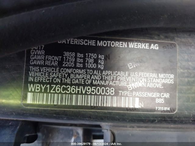 Photo 8 VIN: WBY1Z6C36HV950038 - BMW I3 BEV 