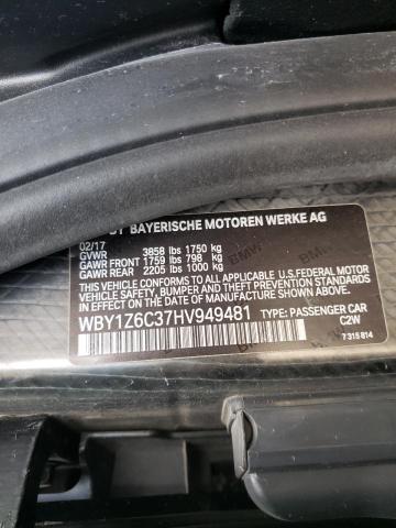 Photo 9 VIN: WBY1Z6C37HV949481 - BMW I3 BEV 