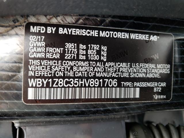 Photo 9 VIN: WBY1Z8C35HV891706 - BMW I3 REX 