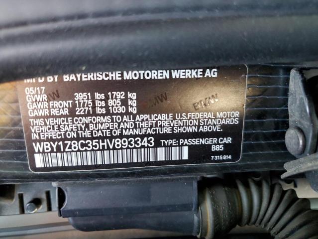 Photo 11 VIN: WBY1Z8C35HV893343 - BMW I SERIES 