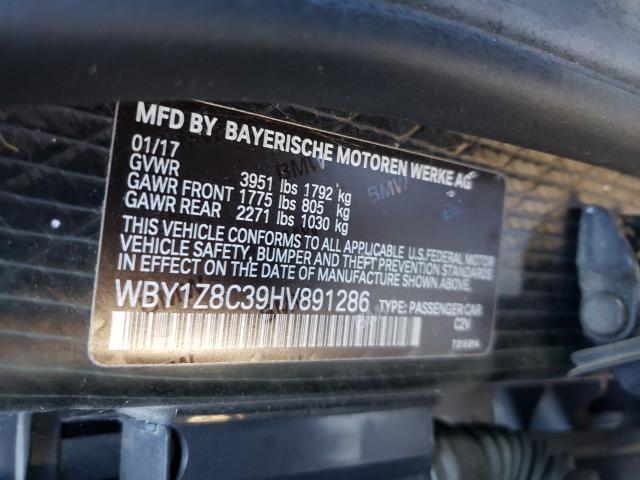 Photo 9 VIN: WBY1Z8C39HV891286 - BMW I3 REX 