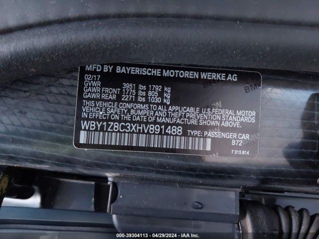 Photo 8 VIN: WBY1Z8C3XHV891488 - BMW I3 