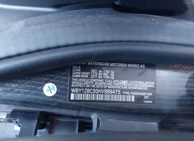 Photo 8 VIN: WBY1Z8C50HV889475 - BMW I3 