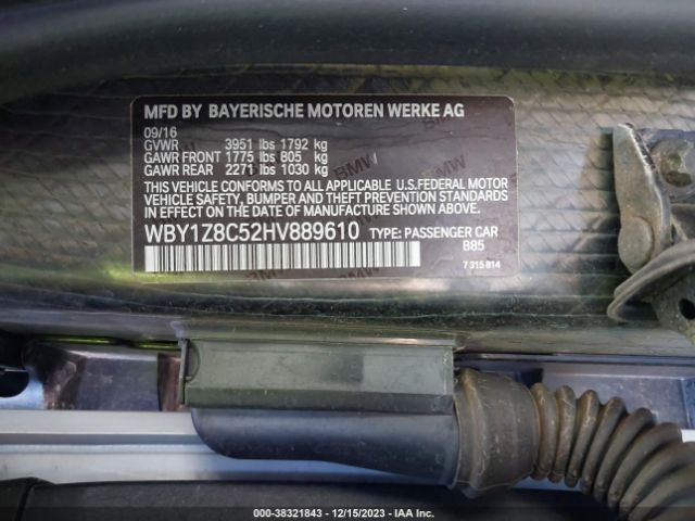 Photo 8 VIN: WBY1Z8C52HV889610 - BMW I3 