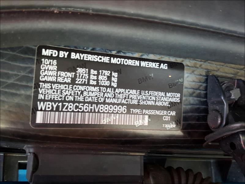 Photo 9 VIN: WBY1Z8C56HV889996 - BMW I3 REX 