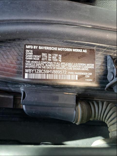 Photo 9 VIN: WBY1Z8C59HV889572 - BMW I3 REX 