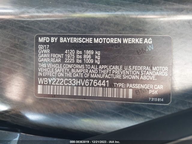 Photo 8 VIN: WBY2Z2C33HV676441 - BMW I8 