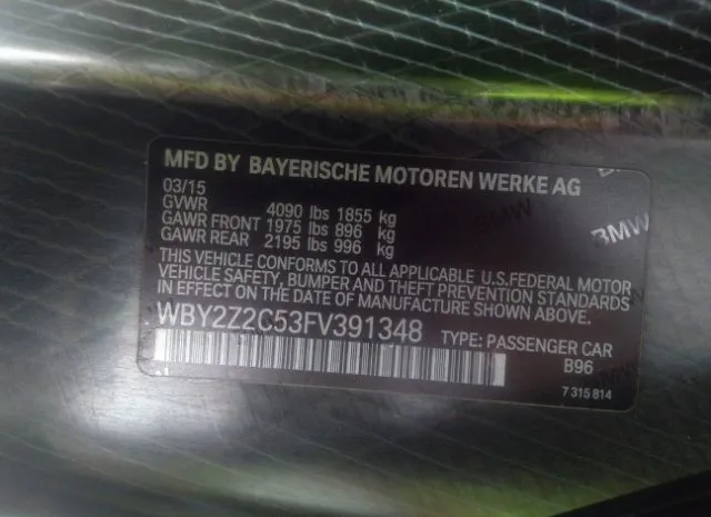 Photo 8 VIN: WBY2Z2C53FV391348 - BMW I8 